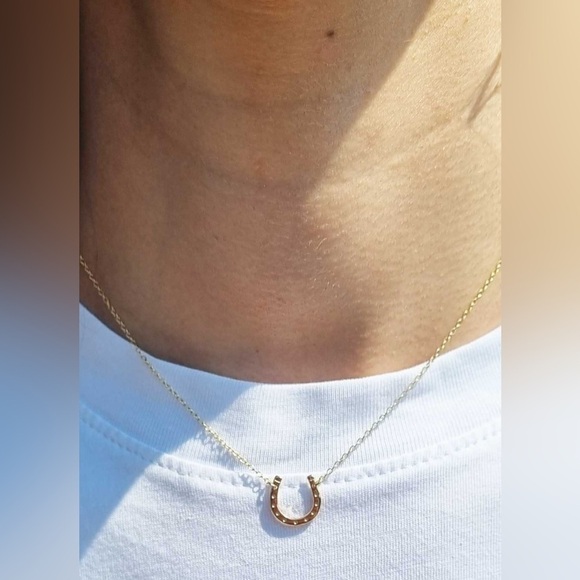 Wolf and Badger Jewelry - Wolf & Badger Gold Plated Horseshoe Sterling Silver Necklace